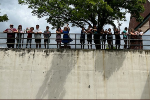 students holding eggs from above